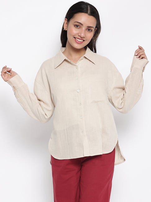 Fabindia Beige Cotton Shirt