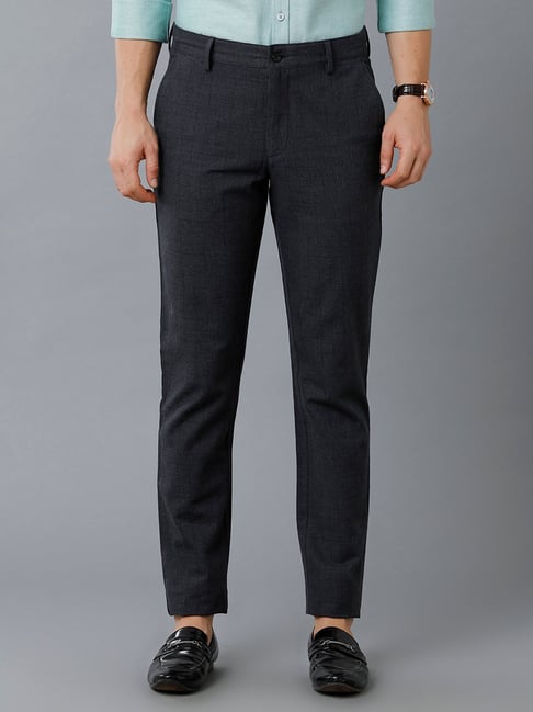 Buy Wills Lifestyle Men Charcoal Grey Formal Trousers - Trousers for Men  1878220 | Myntra