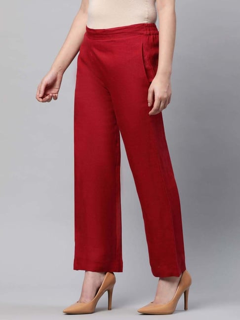 Red Wide Leg Pants for Women