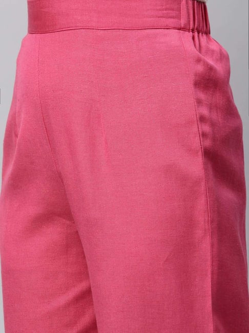Area Wool Crepe Wideleg Pants in Pink  Lyst