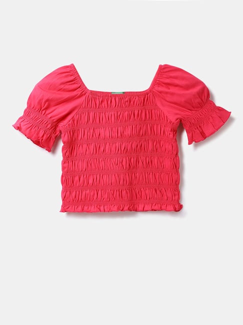 United Colors of Benetton Kids Red Solid T-Shirt