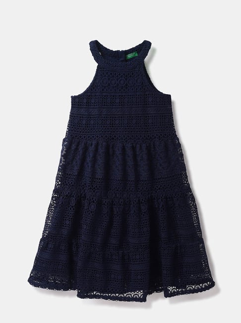 United Colors of Benetton Kids Navy Self Design Dress