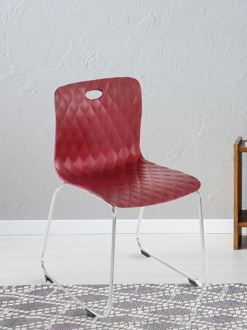 [For ICICI Bank Credit Card] Nilkamal Diamond Red Polypropylene Chair with Shell