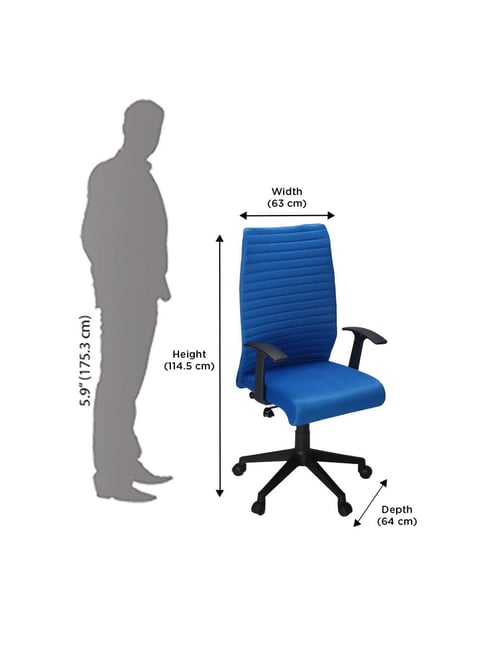 Buy Nilkamal Thames Blue PU Foam High Back Chair at Best Price