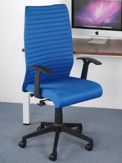 Buy Nilkamal Thames Blue PU Foam High Back Chair at Best Price