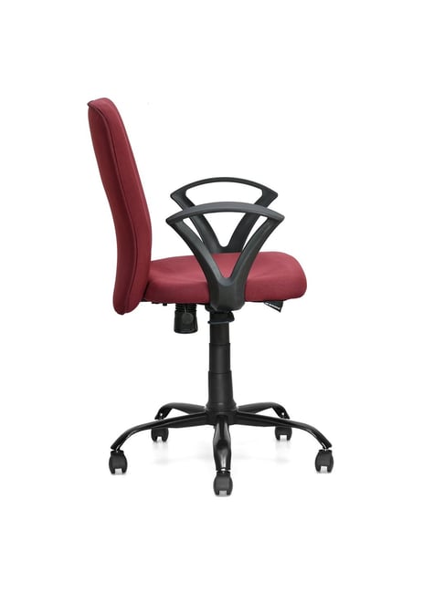 Buy Nilkamal Lusaka Maroon Fabric Ergonomic Mid Back Office Chair at