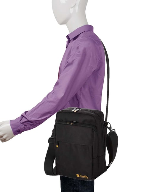 Buy Travel Blue Black Solid Medium Cross Body Bag Online At Best