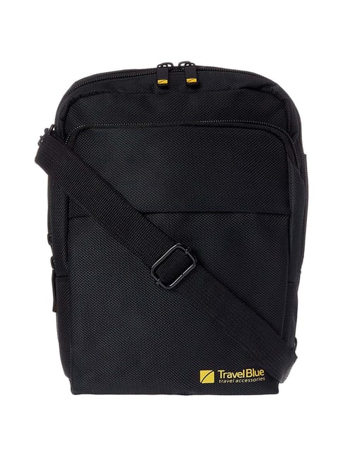 Travel Blue Black Solid Medium Cross Body Bag
