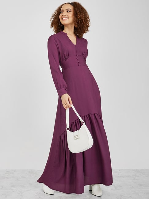 Styli Purple Maxi Dress Price in India
