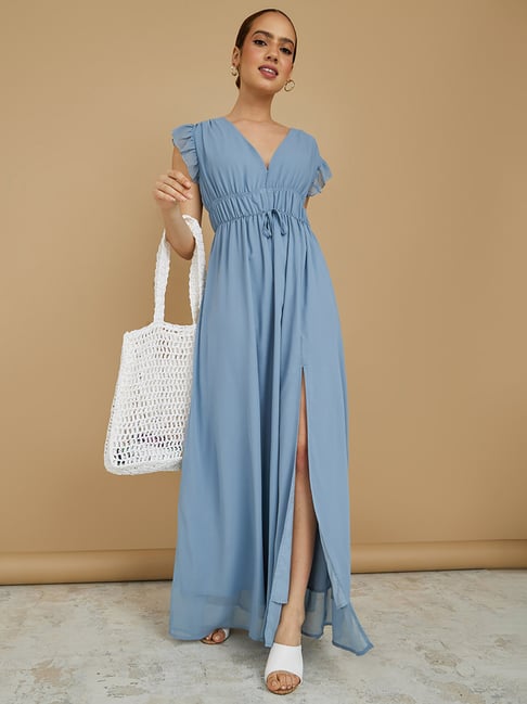 Styli Blue Maxi Dress Price in India