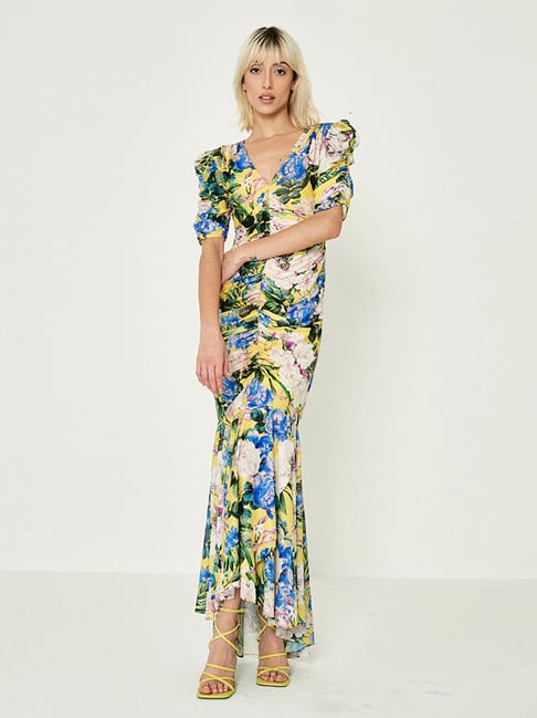 Cover Story Multicolor Floral Print Maxi Dress