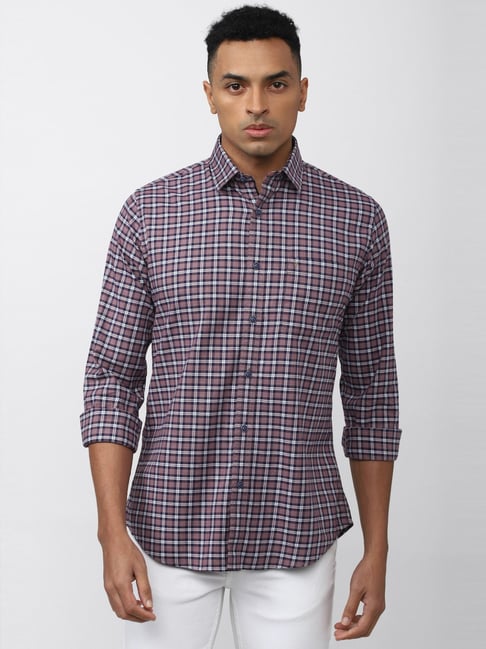 Checked Shirt Van Heusen Purple Shirt Van Heusen Purple Cotton