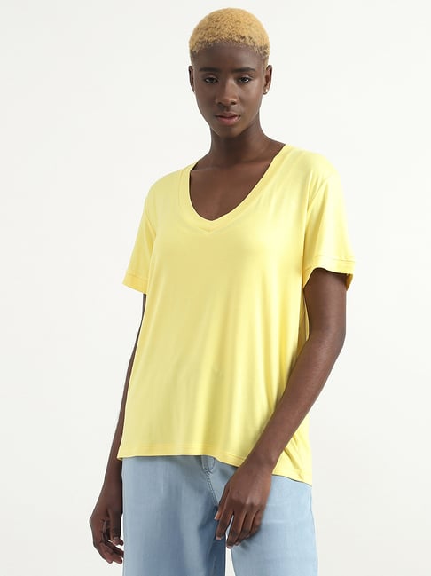 United Colors of Benetton Yellow Regular Fit Top