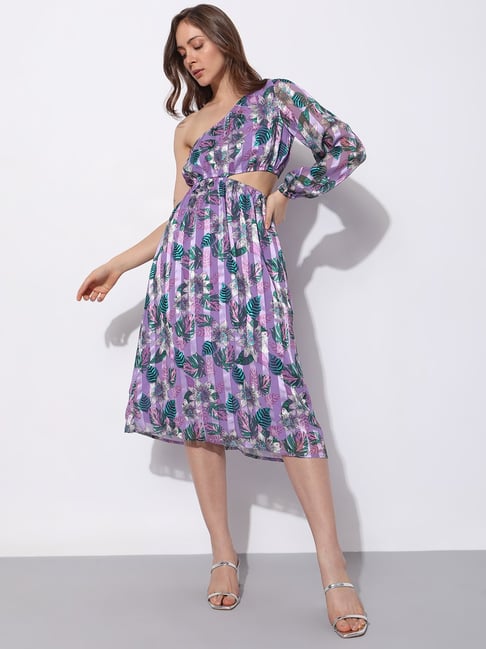 Sleeveless V-neck Dress - Light purple/floral - Ladies | H&M US