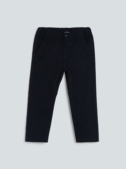 Buy MADAME Black Solid Cotton Tapered Fit Womens Trousers  Shoppers Stop