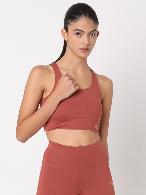 SILVERTRAQ Brown Relaxed Fit Crop Top