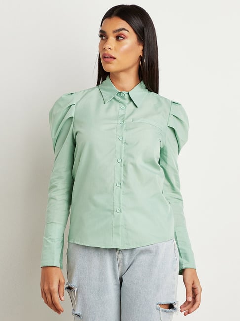 Styli Green Regular Fit Shirt Price in India