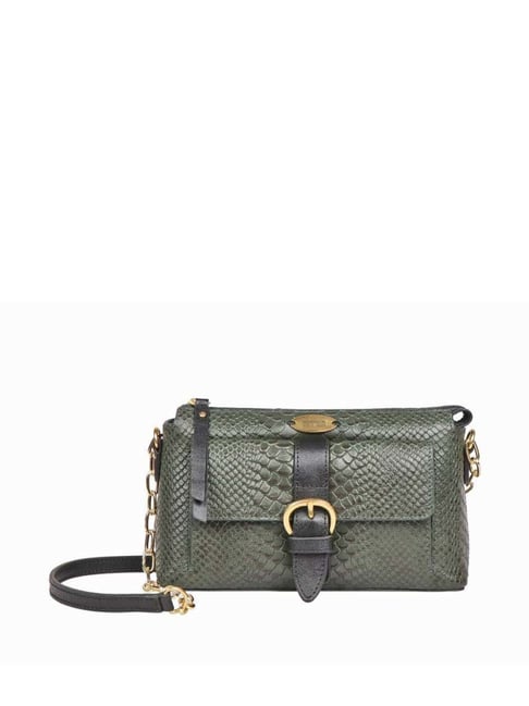 Sling Bag Hidesign Green Handbag Zipper Scooter 01 Leather Women's