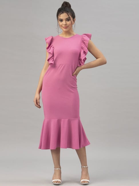 SELVIA Pink Shift Dress Price in India