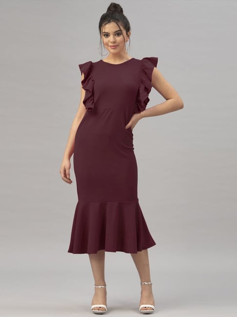 SELVIA Brown Shift Dress Price in India