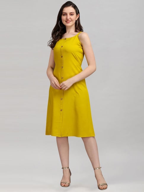 SELVIA Yellow A-Line Dress SELVIA Yellow A-Line Dress
