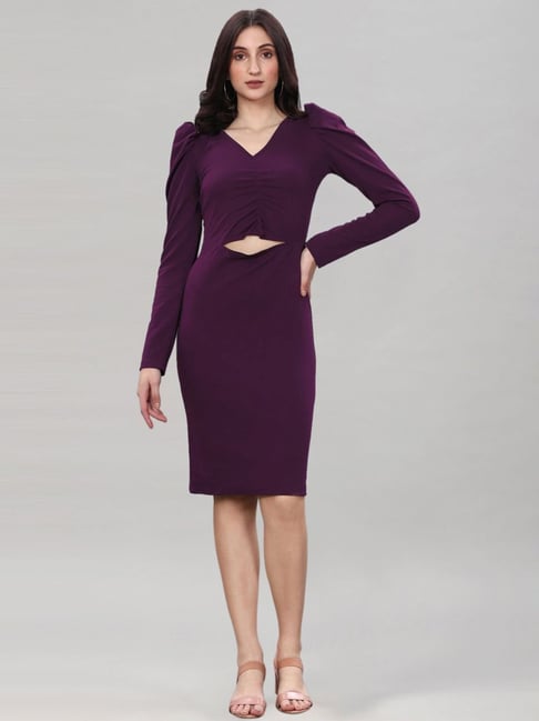 SELVIA Purple Shift Dress Price in India