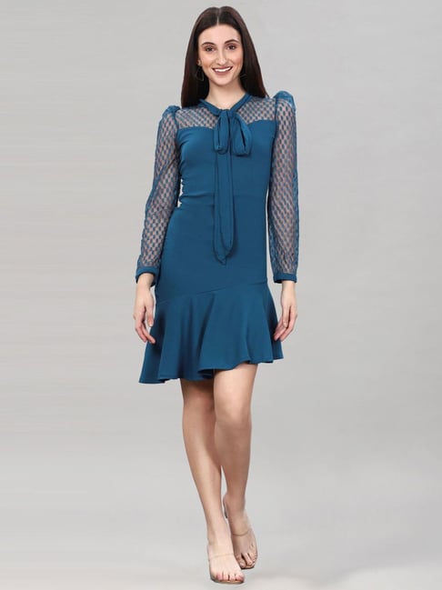 SELVIA Blue A-Line Dress Price in India