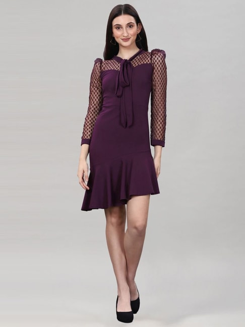 SELVIA Purple A-Line Dress Price in India