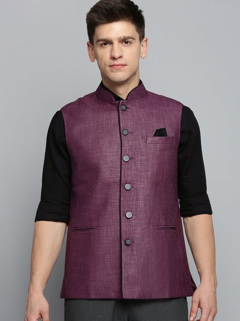 English Purple Embroidered Jacket Set Design by Jatin Malik at Pernia's Pop  Up Shop 2024