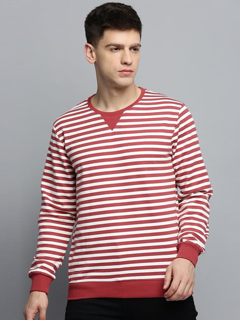 Red striped sale sweatshirt