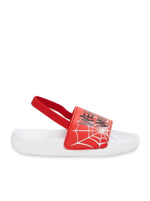 Fame Forever by Lifestyle Kids Spiderman Red & White Back Strap Sandals