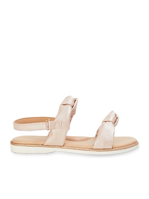 Fame Forever by Lifestyle Kids Knot Rose Gold & Beige Ethnic Sandals