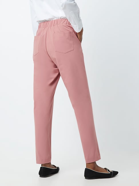 Buy Pink Casual Chino Cotton Taper Trousers from Next Poland