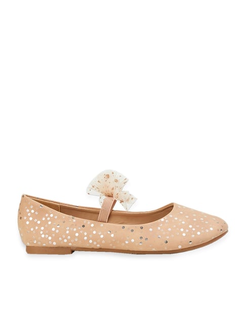 Buy Fame Forever by Lifestyle Kids Bow Beige Mary Jane Shoes for