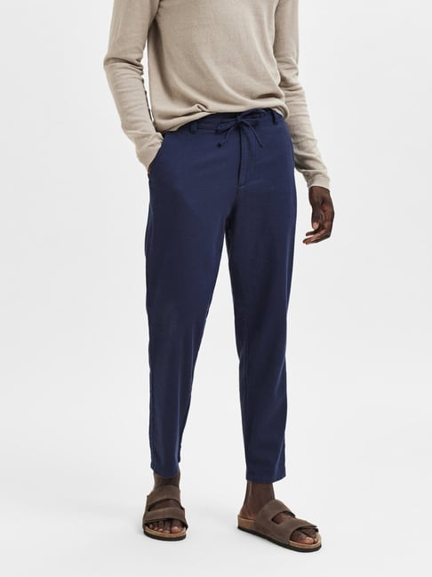 HshDUti Men's Pants Elasticated Waist Trendy Casual Drawstring Slim-Fit  Men's Trousers Summer Spring Flat-Front Trousers Khaki 3XL : Amazon.co.uk:  Fashion