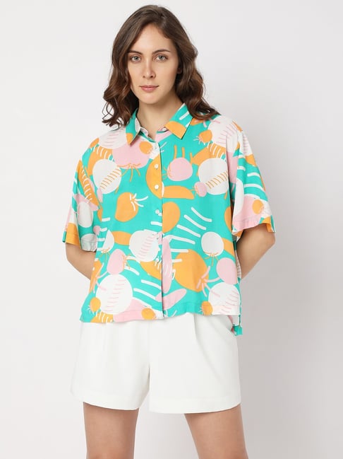 Vero Moda Green Printed Shirt