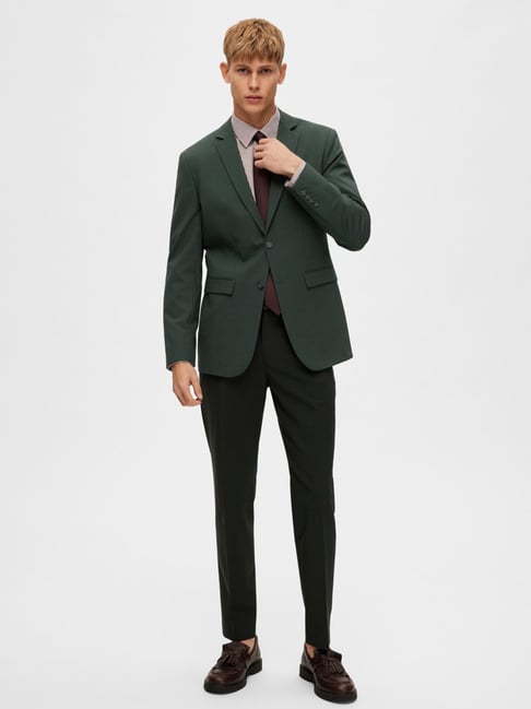 Buy SELECTED HOMME Dark Green Slim Fit Blazer for Men's Online