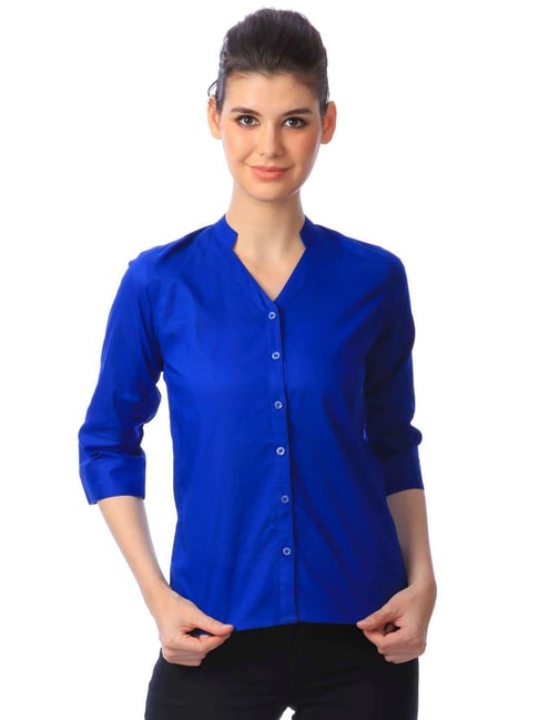 Cation Blue Cotton Shirt Price in India