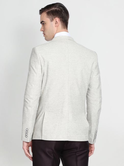 Arrow White Slim Fit Heathered Blazer