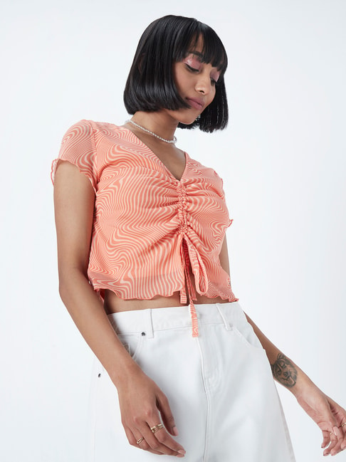 Nuon by Westside Coral Printed Crop Top Price in India