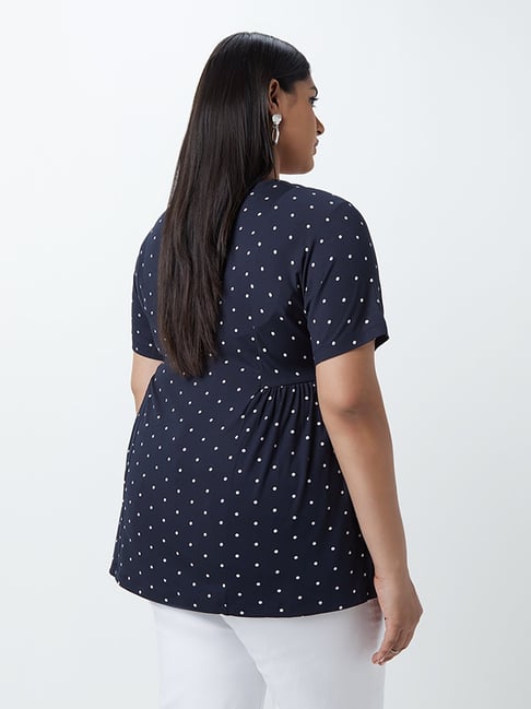 Plus Size Polka Dot Tops Plus Size Peplum Tops Flattering Plus