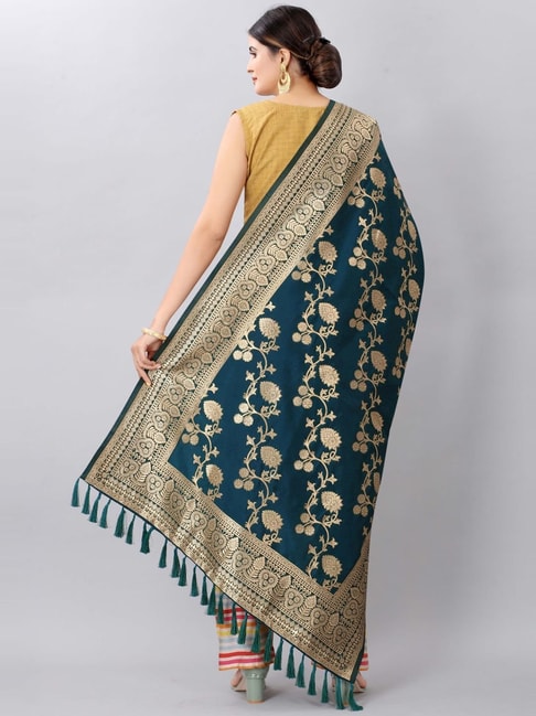 Buy Silk Land Blue Woven Pattern Dupatta for Women Online @ Tata CLiQ