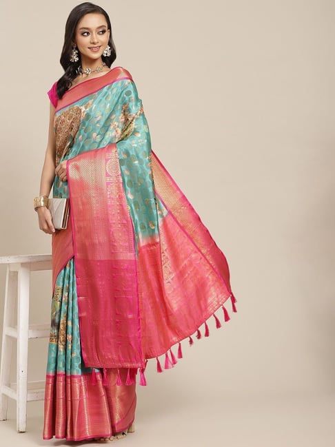 Buy Blue Sarees for Women by Ri-wah Online | Ajio.com