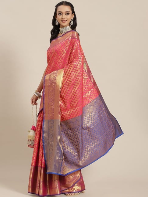 Buy Silk Land Silk Brown Woven Saree With Unstitched Blouse for Women  Online @ Tata CLiQ