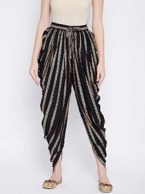 Castle Black Printed Dhoti Pants