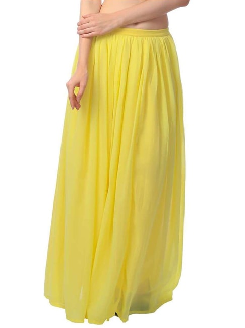 Cation Yellow Maxi Skirt Price in India