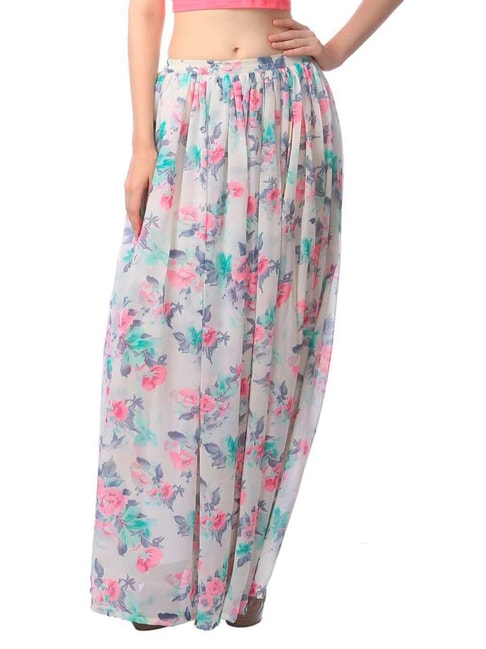 Cation White Printed Maxi Skirt Price in India
