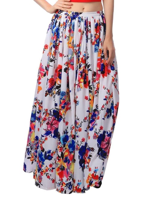 Cation White Printed Maxi Skirt Price in India