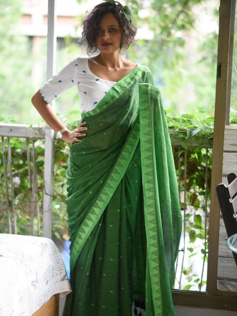 Parrot Green Georgette Sequence Saree – Leemboodi