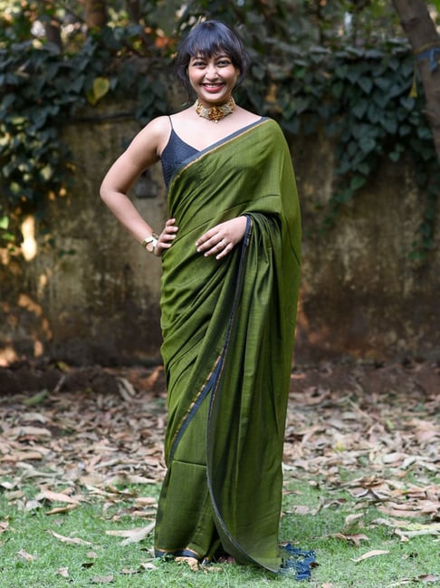 Buy Gorgeous Green Sequins Chinon Festival Wear Saree With Blouse From Zeel  Clothing